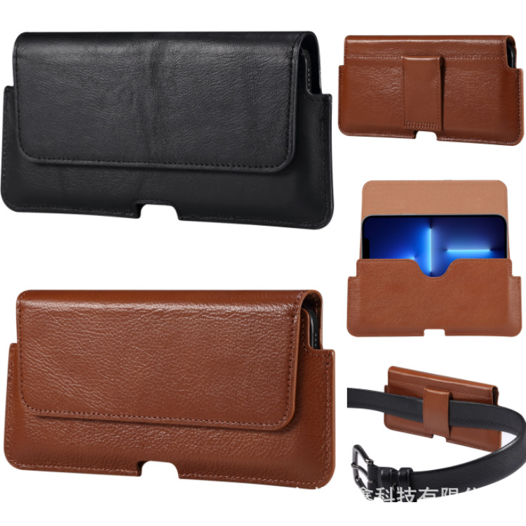 Kožená bedrová taška pre iPhone 14 Pro Max — bedrový štýl, šokovzdorná, odolná voči opotrebeniu, silné magnetické priľnutie, prispôsobiteľná