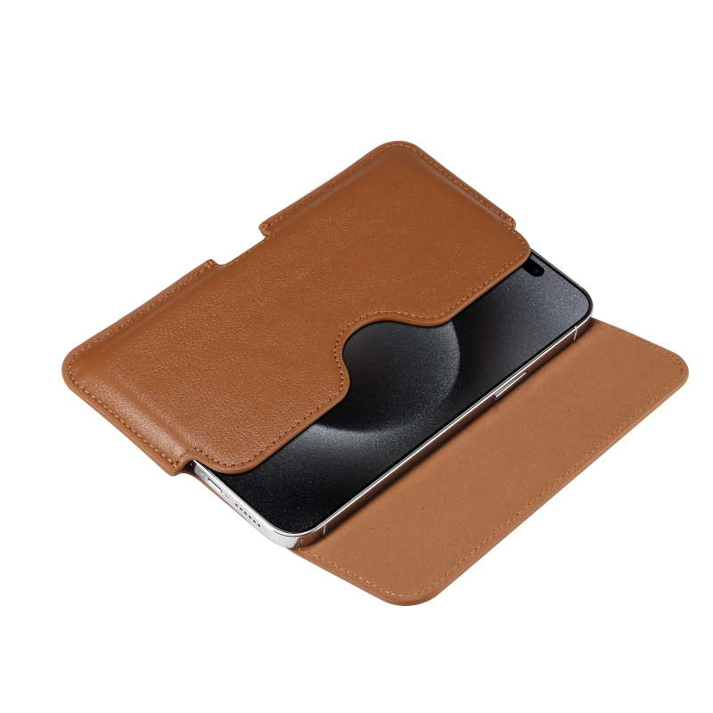 Kožená bedrová taška pre iPhone 14 Pro Max — bedrový štýl, šokovzdorná, odolná voči opotrebeniu, silné magnetické priľnutie, prispôsobiteľná