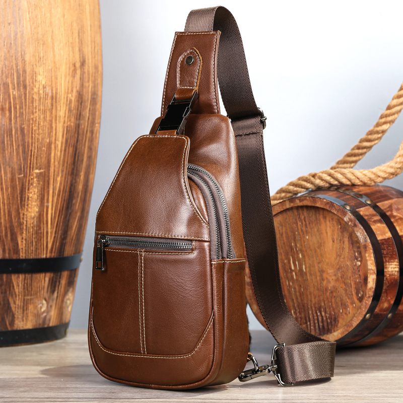 Meeste rindkere kott nahast – esimese kihiga nahk, kulumiskindel, vooder polüester-puuvill, suvi 2024