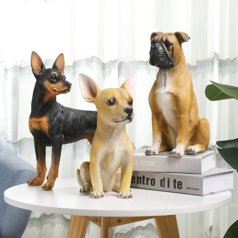 Figura buldoga od smole, moderan minimalistički dizajn; Materijal: sintetička smola; Kategorija: suvenir od smole; Pokloni: promotivni, socijalni i festival darovi; Pogodno za parove, kolege, prijatelje i školsku društvo.