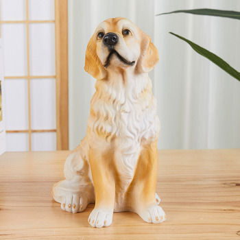 Sculptură din rășină Golden Retriever pentru decor exterior de grădină - figură de animal, Brand Chiyo