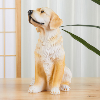 Γλυπτό Golden Retriever από ρητίνη για εξωτερική διακόσμηση κήπου - ζωικό είδος, Μάρκα Chiyo