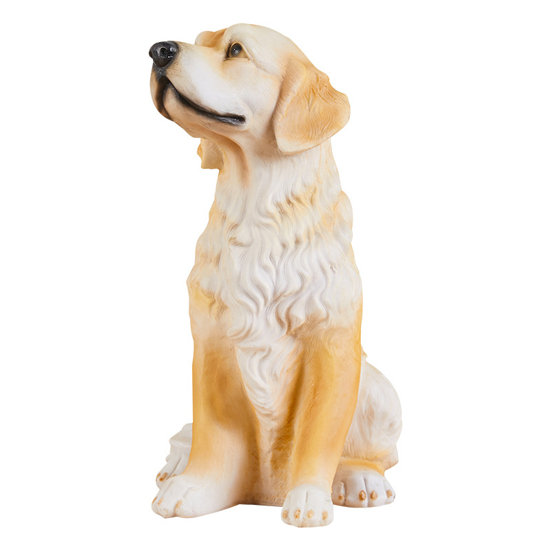 Sculptură din rășină Golden Retriever pentru decor exterior de grădină - figură de animal, Brand Chiyo