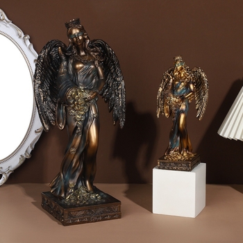 Άγαλμα Αγγέλου από ρητίνη — Ελληνίδα Θεά του Πλούτου, για γραφείο και ράφι κρασιού | Xinming