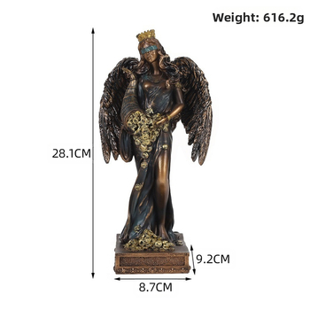 Άγαλμα Αγγέλου από ρητίνη — Ελληνίδα Θεά του Πλούτου, για γραφείο και ράφι κρασιού | Xinming