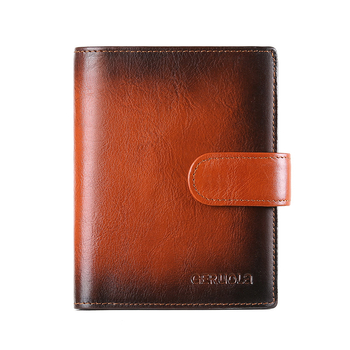 Портфейл от естествена кожа с множество отделения за карти - първи слой телешка кожа, GERUOLA, полиестерна подплата, антикрадба