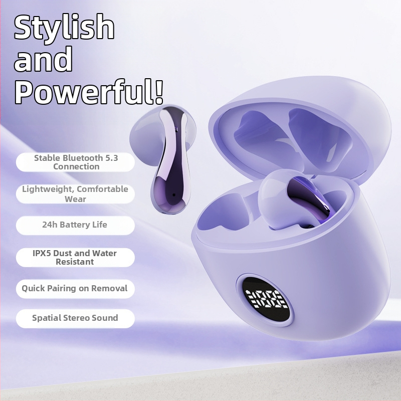 Безжични In-Ear Bluetooth слушалки с цифров дисплей, ниска латентност за гейминг, 4–8 ч. работа, Bluetooth 5.3