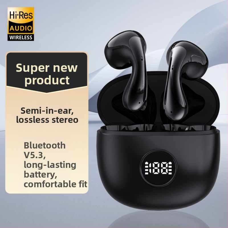 Bezdrôtové in-ear Bluetooth slúchadlá s digitálnym displejom, nízka latencia pre hry, výdrž batérie 4–8 h, Bluetooth 5.3
