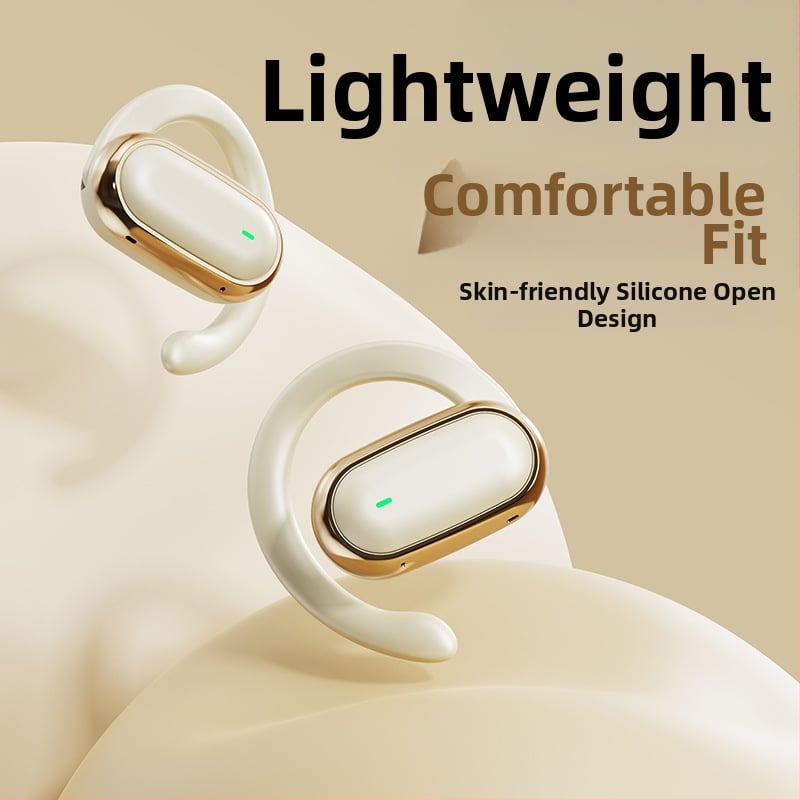 Безжична ушна слушалка със закачалка за ухото, Bluetooth 5.4, обхват 10 м, батерия до 4 ч, цифров дисплей, гласово управление