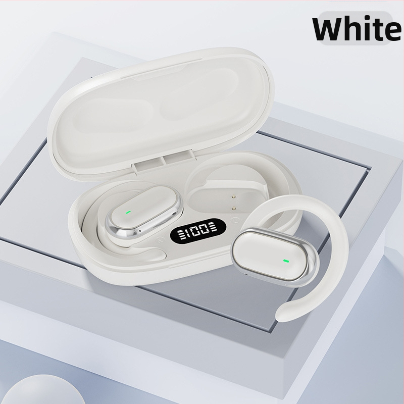 Безжична ушна слушалка със закачалка за ухото, Bluetooth 5.4, обхват 10 м, батерия до 4 ч, цифров дисплей, гласово управление