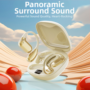 Безжични Bluetooth слушалки с кука за ухото, дълъг живот на батерията, спортен открит дизайн, BT 5.4, обхват 10 м, IPX4, 4–8 ч