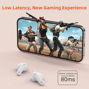 Безжични Bluetooth слушалки в ушите, частен модел, Bluetooth 5.0, IPX4 водоустойчиви, шумопотискане, обхват до 10 м, време за работа 4–8 ч