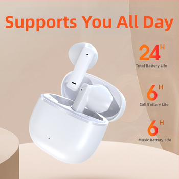 Безжични Bluetooth слушалки в ушите, частен модел, Bluetooth 5.0, IPX4 водоустойчиви, шумопотискане, обхват до 10 м, време за работа 4–8 ч