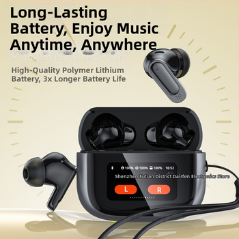 In-ear безжични Bluetooth слушалки с ANC+ENC и сенсорен екран, Bluetooth 5.3, IPX5, обхват 10 м, време за работа 4–8 ч, стерео