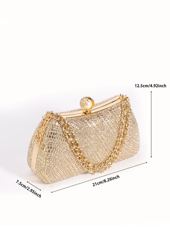 PU δερμάτινο βραδινό clutch με κλείσιμο με λουκέτο, οριζόντια τετράγωνο σχήμα, θήκη για κινητό, επένδυση πολυεστέρα