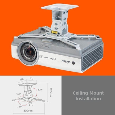 H300 стенен държач за проектор, многофункционален за офис и дом, тръба от алуминиева сплав и студено валцована стоманена плоча, 1,1 кг