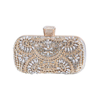 Βραδινή clutch τσάντα - Κράμα, Σκληρός κέλυφος, Οριζόντιο τετράγωνο σχήμα, Κλείσιμο με κουμπί, Επένδυση Πολυεστέρα