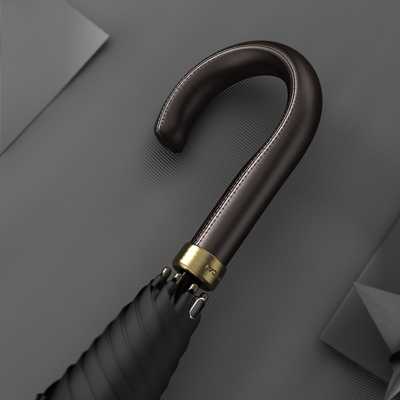 OLYCAT Ομπρέλα με μακριά λαβή, σκελετός από ίνες με 8 ράβδους, λαβή και σωλήνας από σίδηρο, ύφασμα 210T, ημι-αυτόματο άνοιγμα