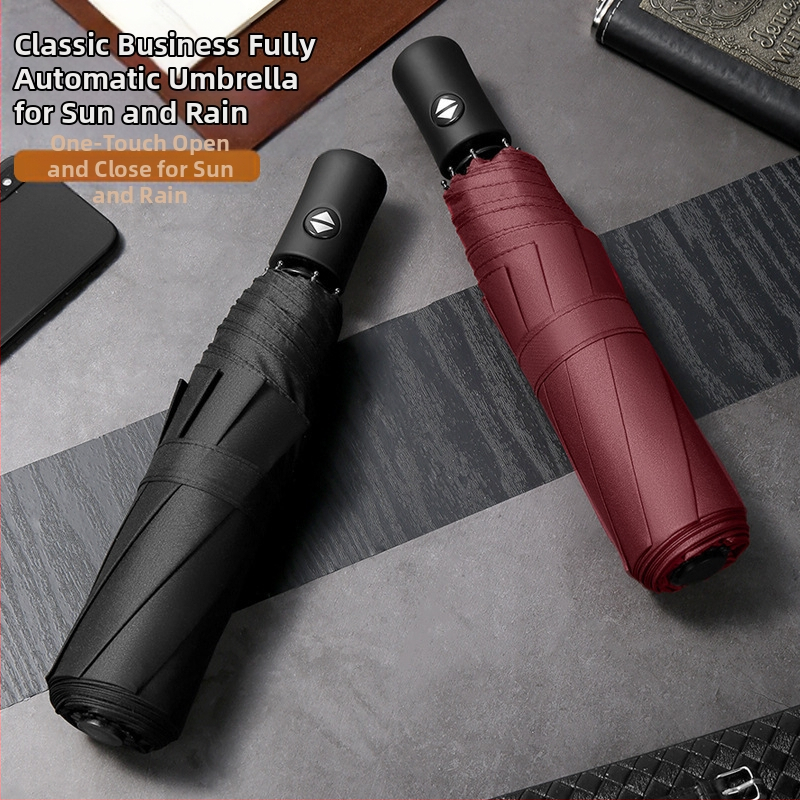 8-костов автоматичен сгъваем чадър за слънце с UV защита UPF>50