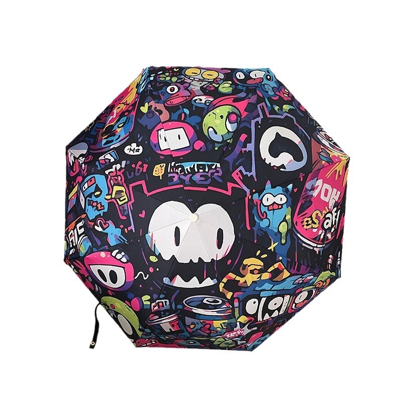 Automātisks saliekamais lietussargs ar UV aizsardzību UPF50+, 8 ribu tērauda rāmis, 210T audums, universāls