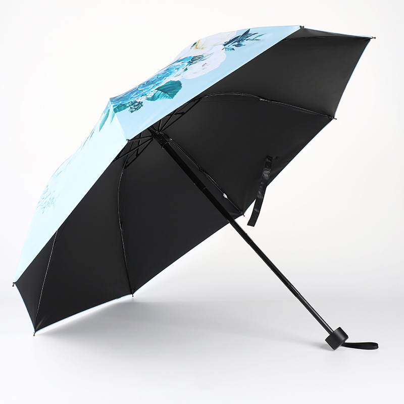 Saulės skėtis su 8 plieno rėmeliais, 190T audinys su viniliniu danga, UPF 40+ UV apsauga, rankinis atidarymas ir uždarymas, guminė rankena