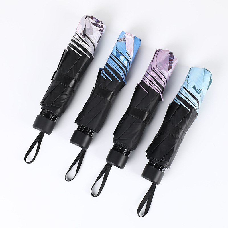 Saulės skėtis su 8 plieno rėmeliais, 190T audinys su viniliniu danga, UPF 40+ UV apsauga, rankinis atidarymas ir uždarymas, guminė rankena