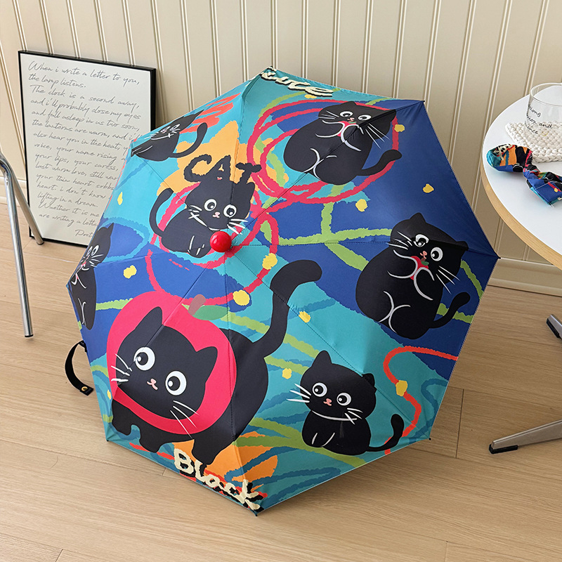 Αυτόματη αναδιπλούμενη ομπρέλα για ήλιο και βροχή με UV προστασία, 8 ραβδιά από ίνες, καμβά 190T με βινυλική επικάλυψη, σιδερένιος άξονας, κατάλληλη για φοιτητές