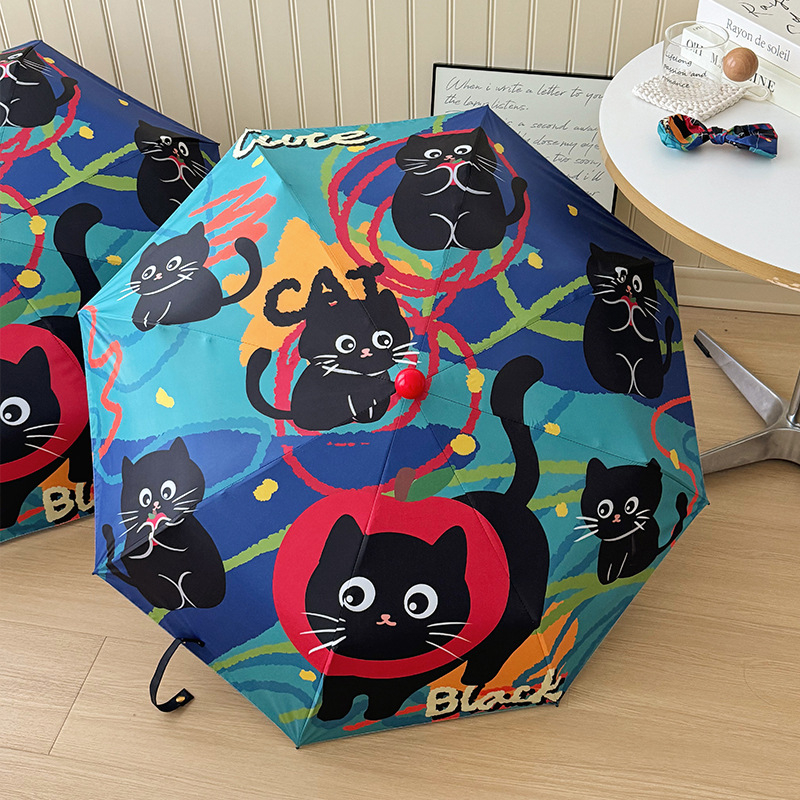 Αυτόματη αναδιπλούμενη ομπρέλα για ήλιο και βροχή με UV προστασία, 8 ραβδιά από ίνες, καμβά 190T με βινυλική επικάλυψη, σιδερένιος άξονας, κατάλληλη για φοιτητές