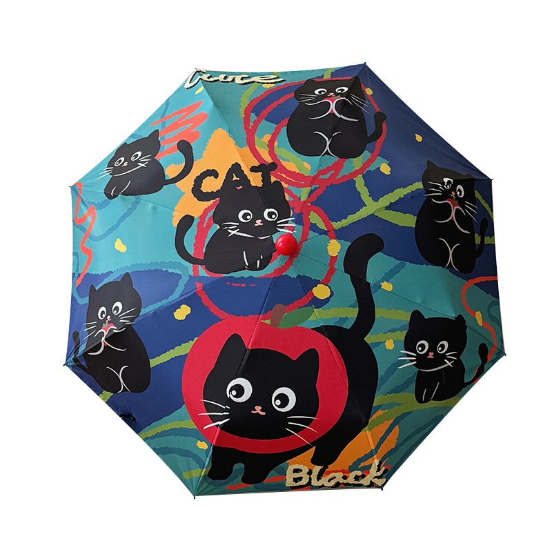 Αυτόματη αναδιπλούμενη ομπρέλα για ήλιο και βροχή με UV προστασία, 8 ραβδιά από ίνες, καμβά 190T με βινυλική επικάλυψη, σιδερένιος άξονας, κατάλληλη για φοιτητές