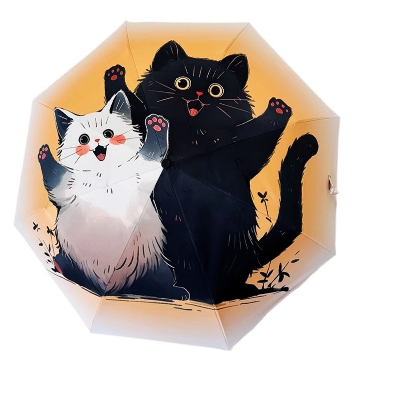 Automātisks trīsdaļīgs saliekamais lietussargs ar 8 ribām, tērauda stienis, UPF 40+