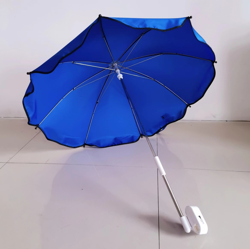 Ομπρέλα παραλίας με κλιπ για καρέκλα, χειροκίνητο άνοιγμα, 8 μεταλλικές ακτίνες, ύφασμα 190T αντίκτυπου