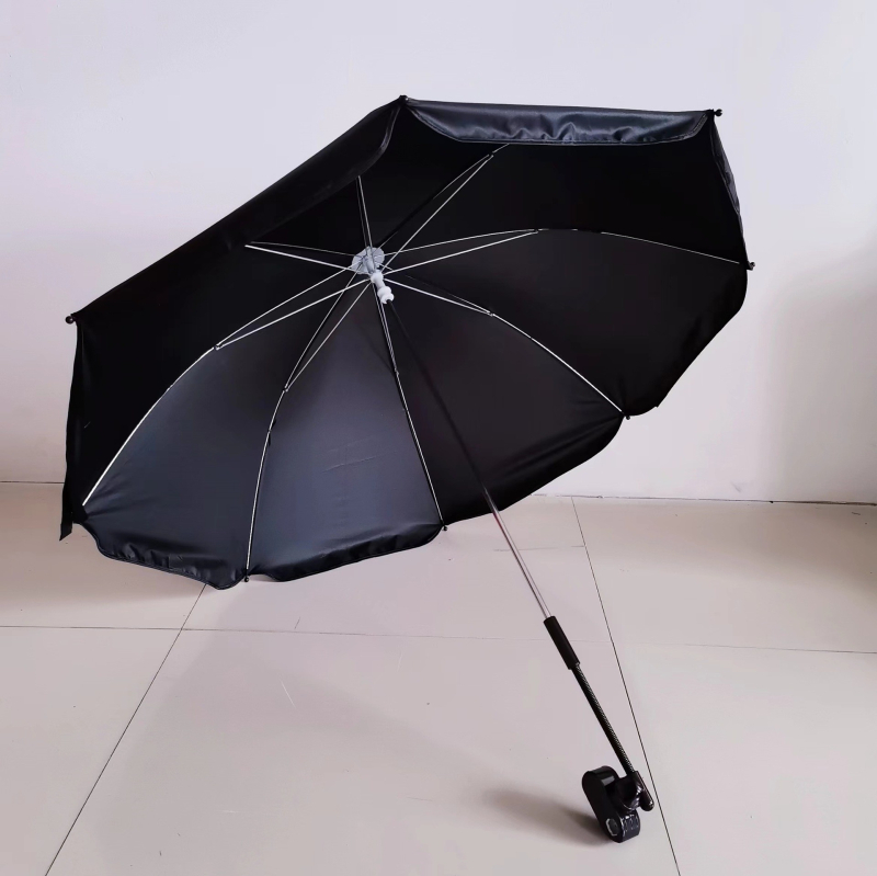 Ομπρέλα παραλίας με κλιπ για καρέκλα, χειροκίνητο άνοιγμα, 8 μεταλλικές ακτίνες, ύφασμα 190T αντίκτυπου