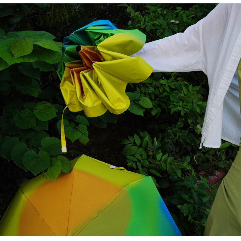 Mu Sheng Αναδιπλούμενη ομπρέλα ήλιου με αυτόματο άνοιγμα, UPF > 40, 8 ραβδιά από ίνες γυαλιού, πλαστικό χερούλι, τριών τμημάτων, φορητή