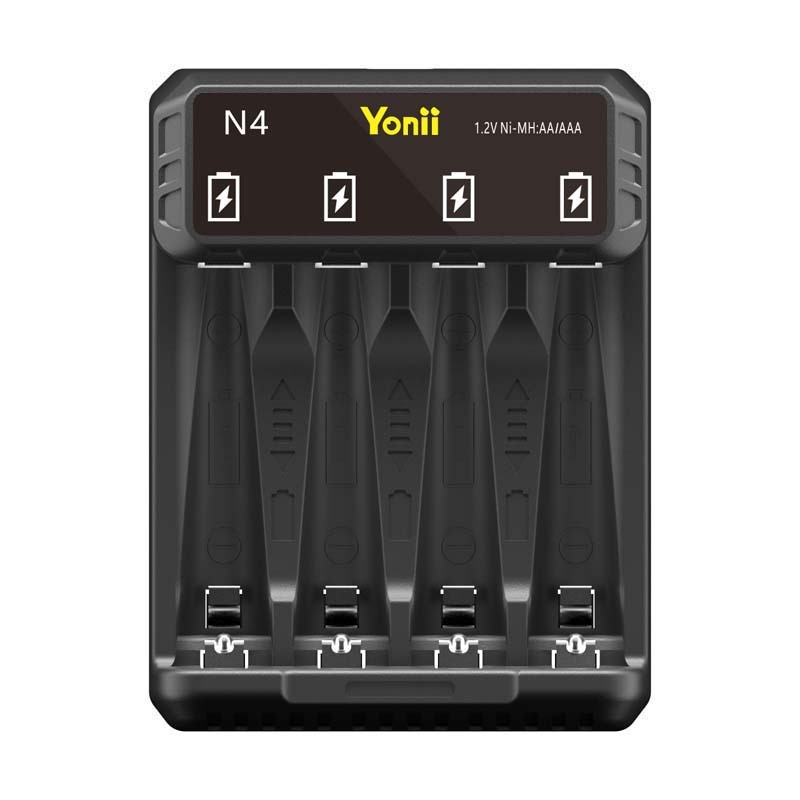 8-слотово Ni-MH AA зарядно за батерии, интелигентно зарядно, USB-C вход, 0.5A на слот, DC5V2A вход, серия N8
