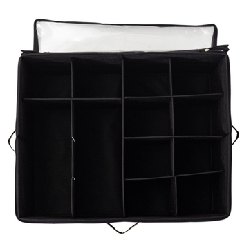 Κουτί αποθήκευσης παπουτσιών από ύφασμα, πτυσσόμενο με αποσπώμενο σχέδιο, χωρητικότητας 18 L, μοντέλο Plug-in, με διαφανή κάλυμμα φερμουάρ