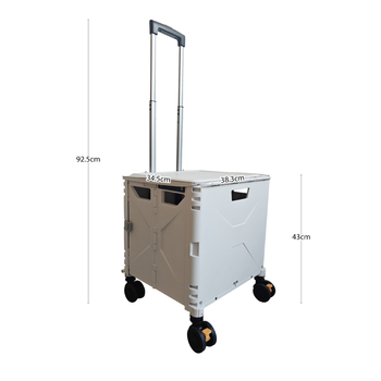 Αναδιπλούμενο PP καρότσι για οικιακή χρήση, αγορές και κάμπινγκ, με ράβδο έλξης και τετρατροχικό σχεδιασμό