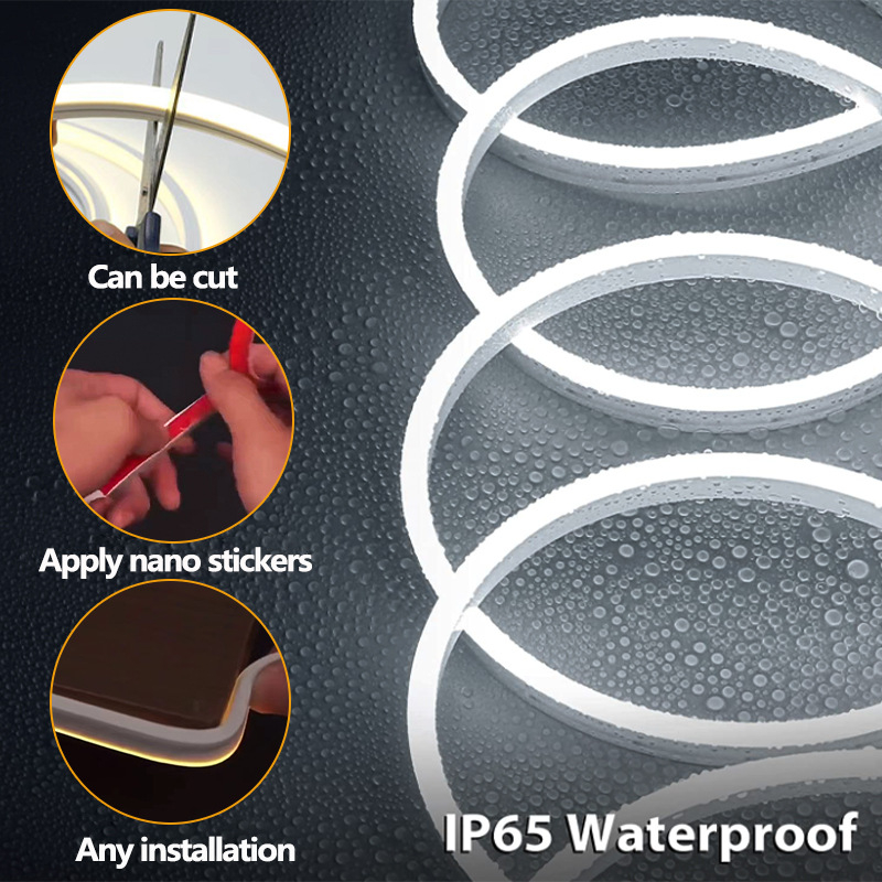 USB prisilietimo neono lanksti šviesos juostelė, 5V įv., 6W/m, 120 LED 2835, reguliuojama šviesa