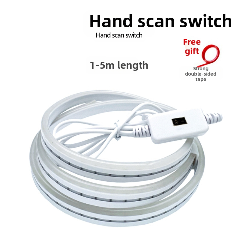 USB prisilietimo neono lanksti šviesos juostelė, 5V įv., 6W/m, 120 LED 2835, reguliuojama šviesa