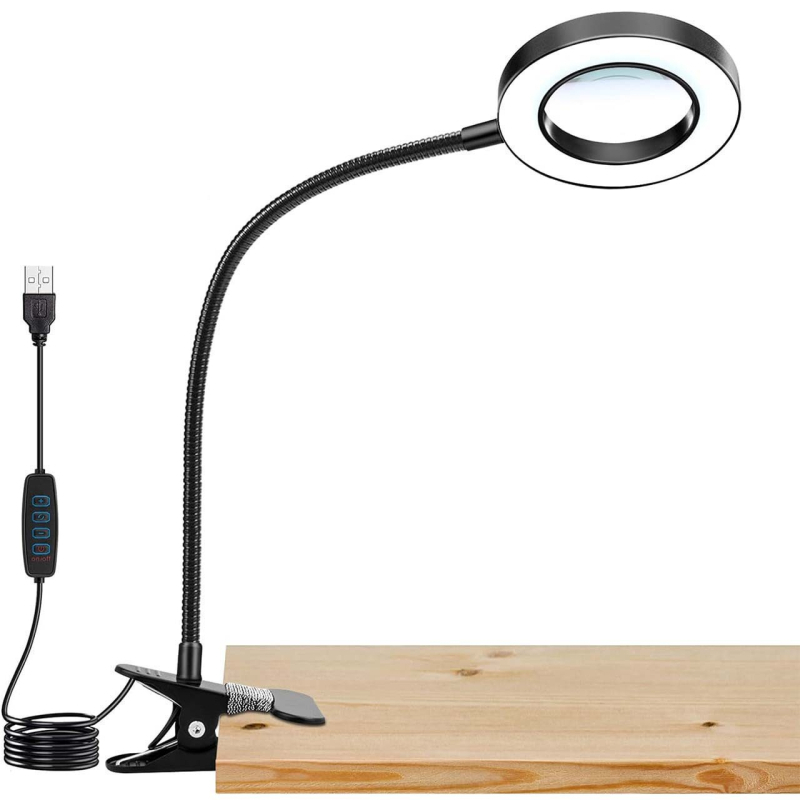 Clip-on μεγεθυντικό φανάρι για ομορφιά και μακιγιάζ, USB τροφοδοσία, τηλεχειριστήριο, CE πιστοποίηση, CRI ≤70, τάση ≤36V, κατάλληλο για τατουάζ φρυδιών/χειλιών, τέχνη νυχιών