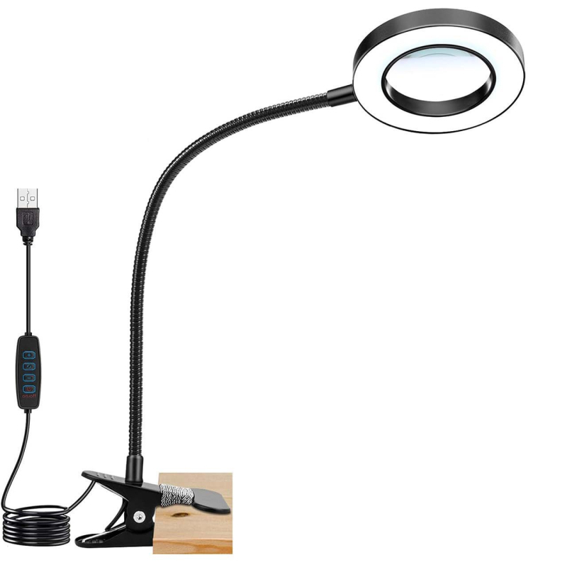 Clip-on μεγεθυντικό φανάρι για ομορφιά και μακιγιάζ, USB τροφοδοσία, τηλεχειριστήριο, CE πιστοποίηση, CRI ≤70, τάση ≤36V, κατάλληλο για τατουάζ φρυδιών/χειλιών, τέχνη νυχιών