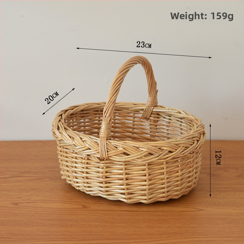 Πλεκτό καλάθι λουλουδιών από ιτιά, χειροποίητο για διακόσμηση και αποθήκευση, αγροτικό στυλ.