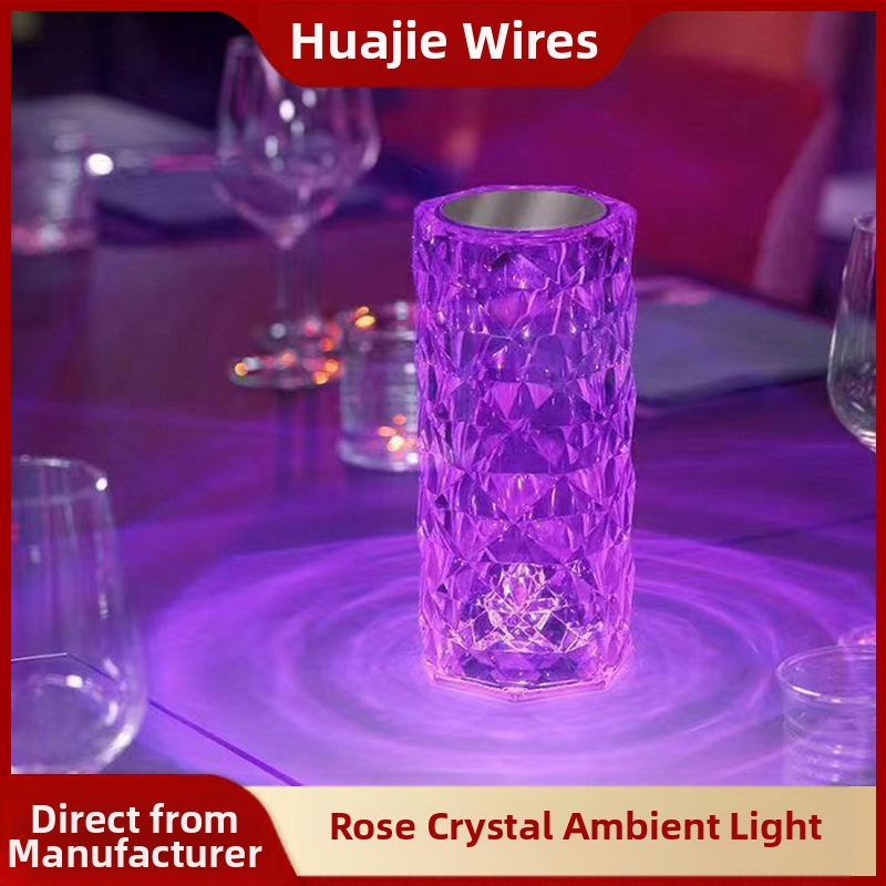 Hua Ji kristalinė stalo lempa su prisilietimo jungikliu, šiuolaikinis minimalistinis dizainas