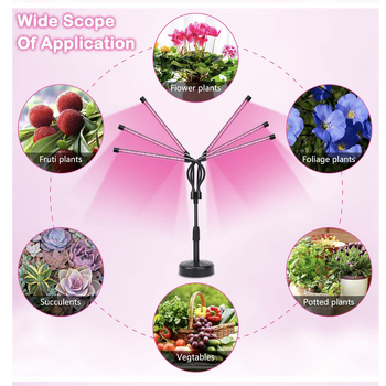 LED επιτραπέζιο τηλεσκοπικό φως για φυτά με πλήρες φάσμα - 20 LED, 1500 lm, IP44, Έξυπνος Έλεγχος, είσοδος 5V