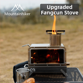 Mountain Guest lauko stovyklavimo krosnelė - nešiojama iš nerūdijančio plieno 201, kepimui lauke