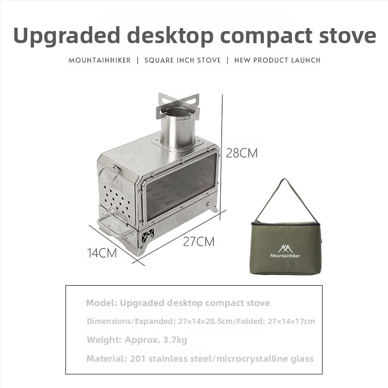 Mountain Guest lauko stovyklavimo krosnelė - nešiojama iš nerūdijančio plieno 201, kepimui lauke