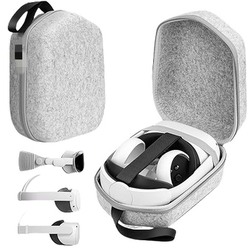 Чанта за VR очила от филц за Quest 2, Quest 3 и Vision Pro; лека, тегло 200 g; съвместимост: Quest 2, Quest 3, Vision Pro.