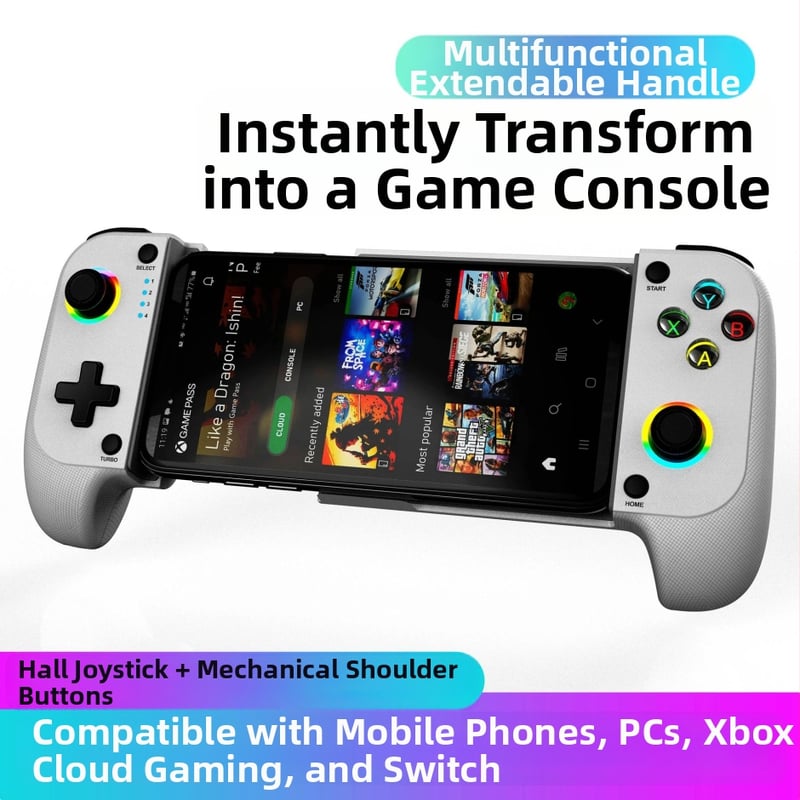 Безжичен геймпад за мобилни устройства и Switch – USB-C, вибрация, сензорен контрол, мултифункционален
