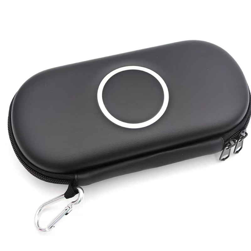 PSP θήκη αποθήκευσης με EVA σκληρό περίβλημα, μεταλλικό δαχτυλίδι, θερμή πίεση και ραφή, συμβατή με PSP 1000/2000/3000