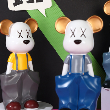 Αρκούδα από ρητίνη - διακοσμητικό γλυπτό για γραφείο, στυλ light luxury, καλλιτεχνικός σχεδιασμός