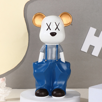 Αρκούδα από ρητίνη - διακοσμητικό γλυπτό για γραφείο, στυλ light luxury, καλλιτεχνικός σχεδιασμός